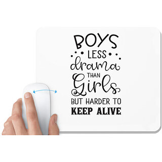                       UDNAG White Mousepad 'Boy girl | Boys' for Computer / PC / Laptop [230 x 200 x 5mm]                                              