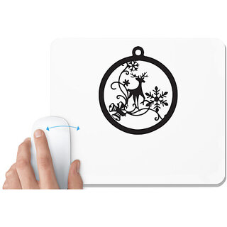                       UDNAG White Mousepad 'Christmass | Christmas Bauble 16' for Computer / PC / Laptop [230 x 200 x 5mm]                                              