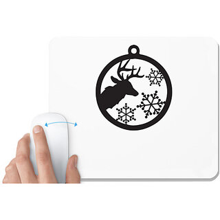                       UDNAG White Mousepad 'Christmass | Christmas Bauble 24' for Computer / PC / Laptop [230 x 200 x 5mm]                                              