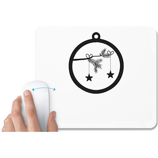                       UDNAG White Mousepad 'Christmass | Christmas Bauble 34' for Computer / PC / Laptop [230 x 200 x 5mm]                                              