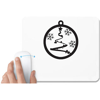                      UDNAG White Mousepad 'Christmass | Christmas Bauble 48' for Computer / PC / Laptop [230 x 200 x 5mm]                                              