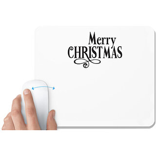                       UDNAG White Mousepad 'Christmass | Merry Christmas' for Computer / PC / Laptop [230 x 200 x 5mm]                                              