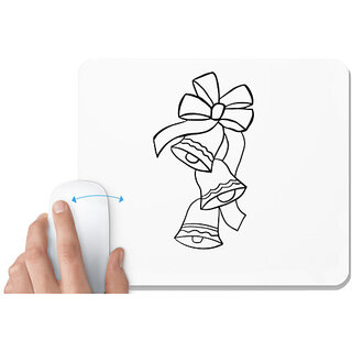                       UDNAG White Mousepad 'Christmass | Christmas Bell' for Computer / PC / Laptop [230 x 200 x 5mm]                                              