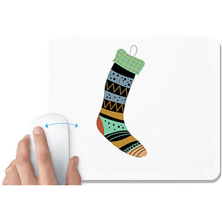                       UDNAG White Mousepad 'Christmass | Christmas Stocking' for Computer / PC / Laptop [230 x 200 x 5mm]                                              