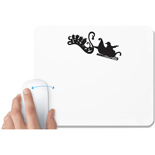                       UDNAG White Mousepad 'Christmass | Christmas Santaclous Shape' for Computer / PC / Laptop [230 x 200 x 5mm]                                              