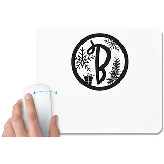                       UDNAG White Mousepad 'Christmass | Christmas Monogram Alphabet B' for Computer / PC / Laptop [230 x 200 x 5mm]                                              