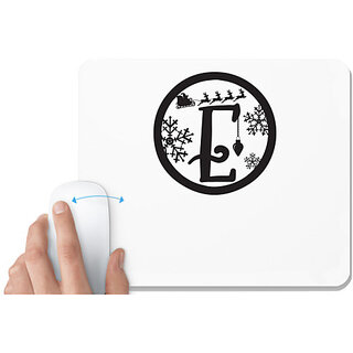                       UDNAG White Mousepad 'Christmass | Christmas Monogram Alphabet E' for Computer / PC / Laptop [230 x 200 x 5mm]                                              