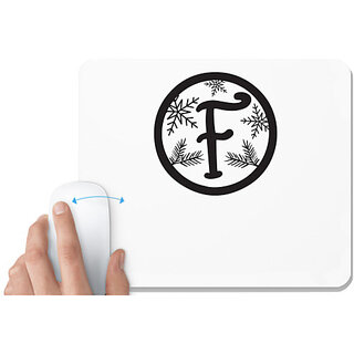                       UDNAG White Mousepad 'Christmass | Christmas Monogram Alphabet F' for Computer / PC / Laptop [230 x 200 x 5mm]                                              