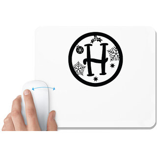                       UDNAG White Mousepad 'Christmass | Christmas Monogram Alphabet H' for Computer / PC / Laptop [230 x 200 x 5mm]                                              