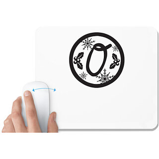                       UDNAG White Mousepad 'Christmass | Christmas Monogram Alphabet O' for Computer / PC / Laptop [230 x 200 x 5mm]                                              