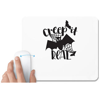                       UDNAG White Mousepad 'Witch | Creep it real' for Computer / PC / Laptop [230 x 200 x 5mm]                                              