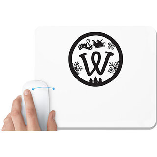                       UDNAG White Mousepad 'Christmass | Christmas Monogram Alphabet W' for Computer / PC / Laptop [230 x 200 x 5mm]                                              