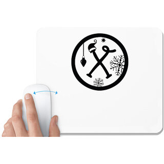                       UDNAG White Mousepad 'Christmass | Christmas Monogram Alphabet X' for Computer / PC / Laptop [230 x 200 x 5mm]                                              