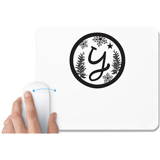                       UDNAG White Mousepad 'Christmass | Christmas Monogram Alphabet Y' for Computer / PC / Laptop [230 x 200 x 5mm]                                              