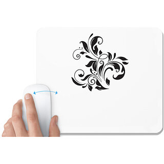                       UDNAG White Mousepad 'Floral | Decorative Floral1' for Computer / PC / Laptop [230 x 200 x 5mm]                                              