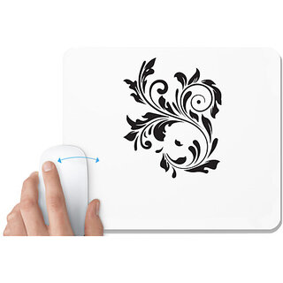                       UDNAG White Mousepad 'Floral | Decorative Floral2' for Computer / PC / Laptop [230 x 200 x 5mm]                                              