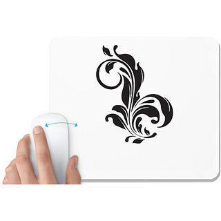                       UDNAG White Mousepad 'Floral | Decorative Floral5' for Computer / PC / Laptop [230 x 200 x 5mm]                                              