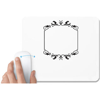                       UDNAG White Mousepad 'Floral | Decorative Frame1' for Computer / PC / Laptop [230 x 200 x 5mm]                                              