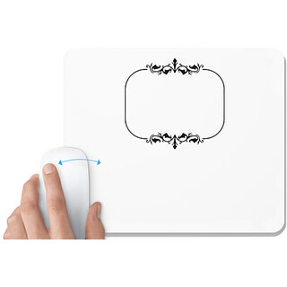                       UDNAG White Mousepad 'Frame | Decorative Frame2' for Computer / PC / Laptop [230 x 200 x 5mm]                                              