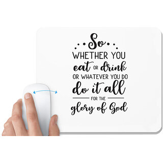                       UDNAG White Mousepad 'GLory | Do it All for the Glory' for Computer / PC / Laptop [230 x 200 x 5mm]                                              