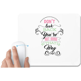                       UDNAG White Mousepad 'Never give up | Dont look back' for Computer / PC / Laptop [230 x 200 x 5mm]                                              