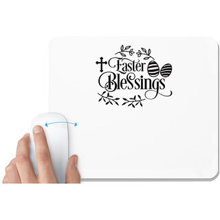                       UDNAG White Mousepad 'Easter | Easter Blessings' for Computer / PC / Laptop [230 x 200 x 5mm]                                              