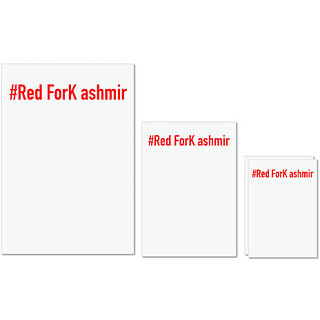                       UDNAG Untearable Waterproof Stickers 155GSM 'Jammu & kashmir | #Red ForK ashmir' A4 x 1pc, A5 x 1pc & A6 x 2pc                                              