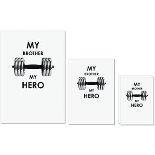 UDNAG Untearable Waterproof Stickers 155GSM 'Rakshabandhan | My Brother My Hero' A4 x 1pc, A5 x 1pc & A6 x 2pc