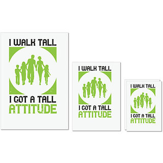                       UDNAG Untearable Waterproof Stickers 155GSM 'Walking | I walk tall i got a tall attitude' A4 x 1pc, A5 x 1pc & A6 x 2pc                                              