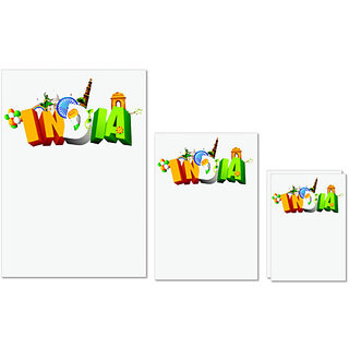                       UDNAG Untearable Waterproof Stickers 155GSM 'Independence Day | INDIA' A4 x 1pc, A5 x 1pc & A6 x 2pc                                              