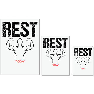                       UDNAG Untearable Waterproof Stickers 155GSM 'Gym | Rest' A4 x 1pc, A5 x 1pc & A6 x 2pc                                              
