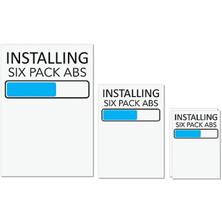                       UDNAG Untearable Waterproof Stickers 155GSM 'Gym | Installing Six pack abs' A4 x 1pc, A5 x 1pc & A6 x 2pc                                              