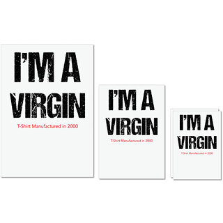 UDNAG Untearable Waterproof Stickers 155GSM 'Virgin | I am a Virgin' A4 x 1pc, A5 x 1pc & A6 x 2pc UDNAG Untearable Waterproof Stickers 155GSM 'Virgin | I am a Virgin' A4 x 1pc, A5 x 1pc & A6 x 2pc