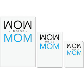 UDNAG Untearable Waterproof Stickers 155GSM 'Mom | Wow inside Mom' A4 x 1pc, A5 x 1pc & A6 x 2pc UDNAG Untearable Waterproof Stickers 155GSM 'Mom | Wow inside Mom' A4 x 1pc, A5 x 1pc & A6 x 2pc