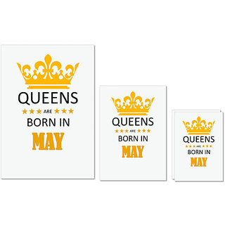 UDNAG Untearable Waterproof Stickers 155GSM 'Birthday | Queens are born in May' A4 x 1pc, A5 x 1pc & A6 x 2pc UDNAG Untearable Waterproof Stickers 155GSM 'Birthday | Queens are born in May' A4 x 1pc, A5 x 1pc & A6 x 2pc