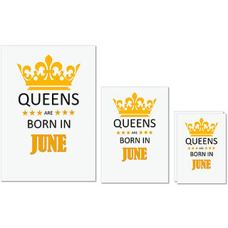 UDNAG Untearable Waterproof Stickers 155GSM 'Birthday | Queens are born in Jun' A4 x 1pc, A5 x 1pc & A6 x 2pc UDNAG Untearable Waterproof Stickers 155GSM 'Birthday | Queens are born in Jun' A4 x 1pc, A5 x 1pc & A6 x 2pc