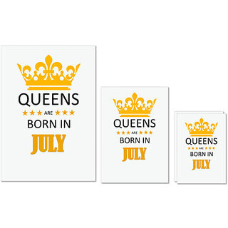                       UDNAG Untearable Waterproof Stickers 155GSM 'Birthday | Queens are born in July' A4 x 1pc, A5 x 1pc & A6 x 2pc                                              