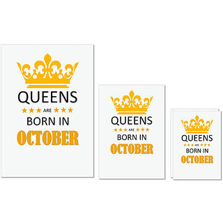 UDNAG Untearable Waterproof Stickers 155GSM 'Birthday | Queens are born in October' A4 x 1pc, A5 x 1pc & A6 x 2pc UDNAG Untearable Waterproof Stickers 155GSM 'Birthday | Queens are born in October' A4 x 1pc, A5 x 1pc & A6 x 2pc