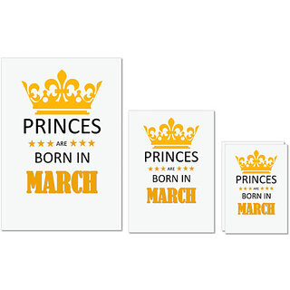 UDNAG Untearable Waterproof Stickers 155GSM 'Birthday | Princes are born in March' A4 x 1pc, A5 x 1pc & A6 x 2pc UDNAG Untearable Waterproof Stickers 155GSM 'Birthday | Princes are born in March' A4 x 1pc, A5 x 1pc & A6 x 2pc