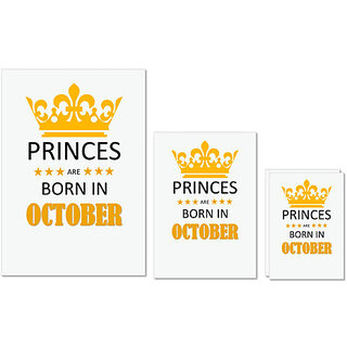 UDNAG Untearable Waterproof Stickers 155GSM 'Birthday | Princes are born in October' A4 x 1pc, A5 x 1pc & A6 x 2pc UDNAG Untearable Waterproof Stickers 155GSM 'Birthday | Princes are born in October' A4 x 1pc, A5 x 1pc & A6 x 2pc