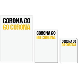                       UDNAG Untearable Waterproof Stickers 155GSM 'Corona | Corona Go Go Corona' A4 x 1pc, A5 x 1pc & A6 x 2pc                                              