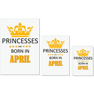 UDNAG Untearable Waterproof Stickers 155GSM 'Birthday | Princesses are born in April' A4 x 1pc, A5 x 1pc & A6 x 2pc UDNAG Untearable Waterproof Stickers 155GSM 'Birthday | Princesses are born in April' A4 x 1pc, A5 x 1pc & A6 x 2pc