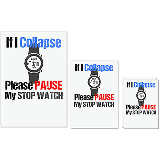 UDNAG Untearable Waterproof Stickers 155GSM 'If i collapse please pause my stopwatch' A4 x 1pc, A5 x 1pc & A6 x 2pc UDNAG Untearable Waterproof Stickers 155GSM 'If i collapse please pause my stopwatch' A4 x 1pc, A5 x 1pc & A6 x 2pc