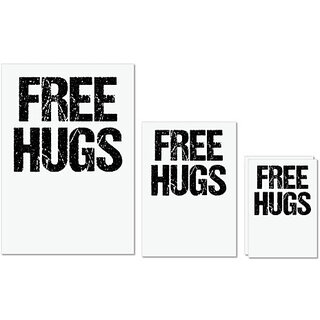                       UDNAG Untearable Waterproof Stickers 155GSM 'Hug | Free Hugs' A4 x 1pc, A5 x 1pc & A6 x 2pc                                              