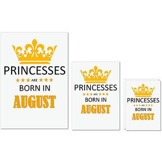 UDNAG Untearable Waterproof Stickers 155GSM 'Birthday | Princesses are born in August' A4 x 1pc, A5 x 1pc & A6 x 2pc UDNAG Untearable Waterproof Stickers 155GSM 'Birthday | Princesses are born in August' A4 x 1pc, A5 x 1pc & A6 x 2pc