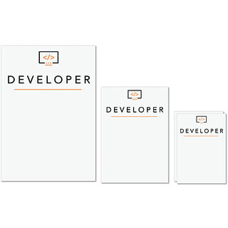                       UDNAG Untearable Waterproof Stickers 155GSM 'Coder | Developer' A4 x 1pc, A5 x 1pc & A6 x 2pc                                              