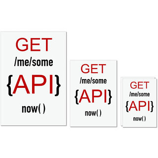 UDNAG Untearable Waterproof Stickers 155GSM 'Coder | Get /me/ some {API} now ()' A4 x 1pc, A5 x 1pc & A6 x 2pc UDNAG Untearable Waterproof Stickers 155GSM 'Coder | Get /me/ some {API} now ()' A4 x 1pc, A5 x 1pc & A6 x 2pc