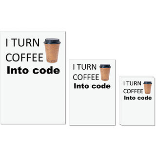 UDNAG Untearable Waterproof Stickers 155GSM 'Coder | I turn coffee into code' A4 x 1pc, A5 x 1pc & A6 x 2pc UDNAG Untearable Waterproof Stickers 155GSM 'Coder | I turn coffee into code' A4 x 1pc, A5 x 1pc & A6 x 2pc