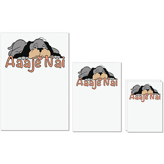                       UDNAG Untearable Waterproof Stickers 155GSM 'Gujju | Aaje Nai' A4 x 1pc, A5 x 1pc & A6 x 2pc                                              