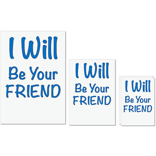 UDNAG Untearable Waterproof Stickers 155GSM 'Best Friend | I will be your friend' A4 x 1pc, A5 x 1pc & A6 x 2pc UDNAG Untearable Waterproof Stickers 155GSM 'Best Friend | I will be your friend' A4 x 1pc, A5 x 1pc & A6 x 2pc